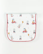 Bear Rider Print Burp Cloth