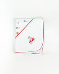 Bear Riders Print & Embroidered Baby Blanket
