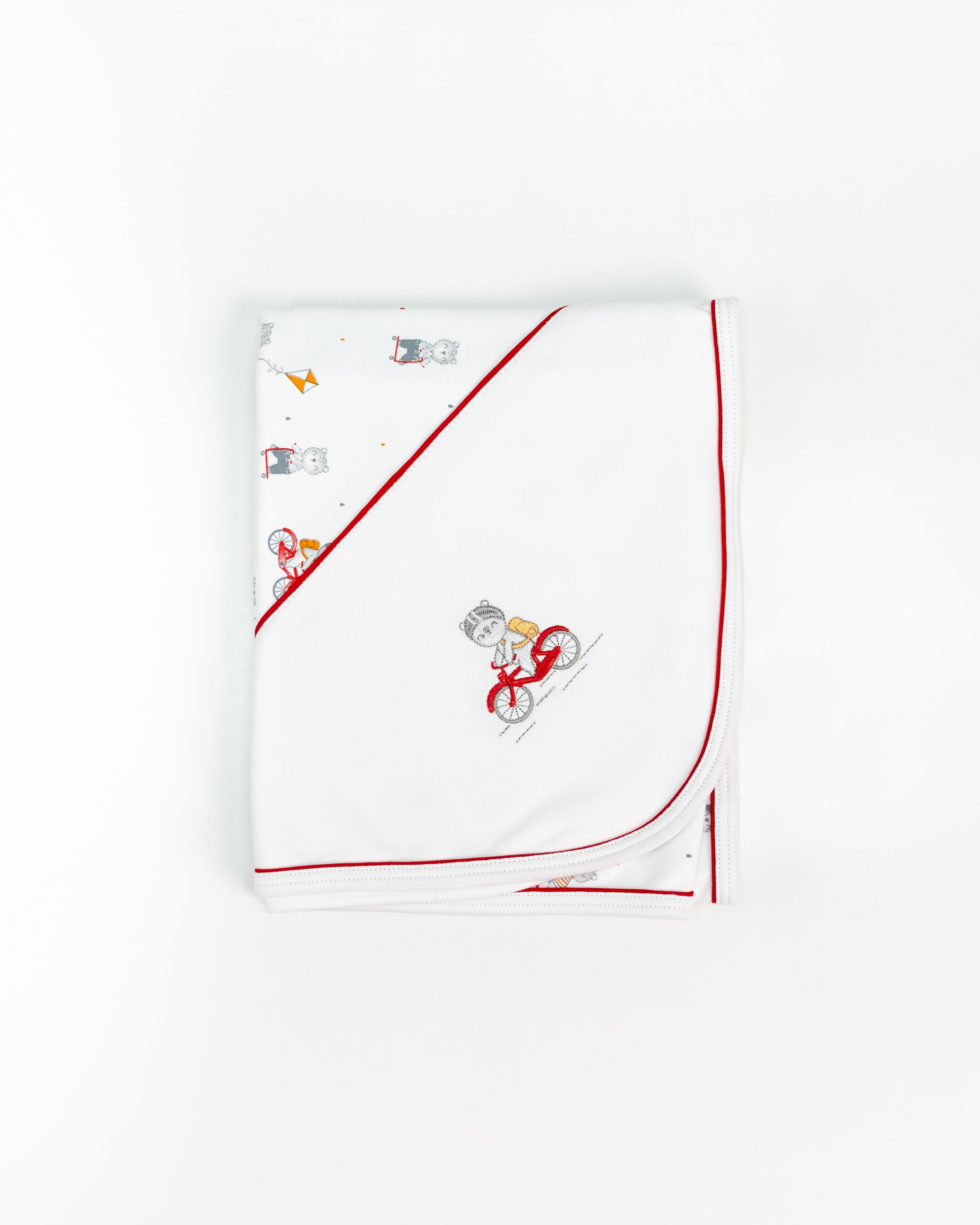 Bear Riders Print & Embroidered Baby Blanket