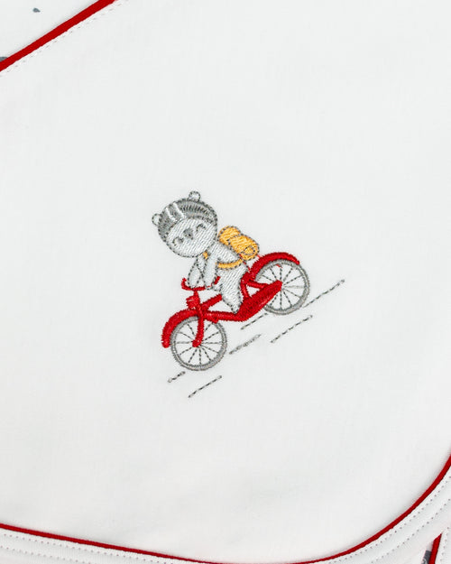 Bear Riders Print & Embroidered Baby Blanket