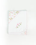 Flower Print & Embroidered Baby Blanket