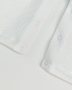 White Jacquard Baby Footie with Embroidered Bear Rider Collar