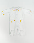 White Jacquard Rubber Duck Embroidered & Printed Footie