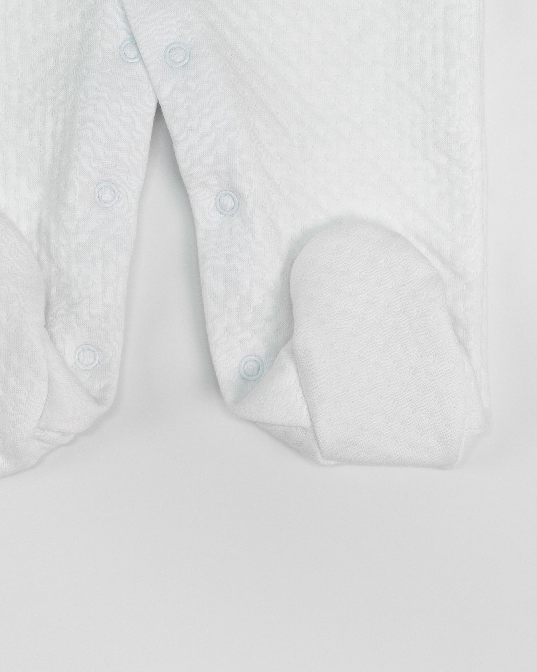 White Jacquard Rubber Duck Embroidered & Printed Footie