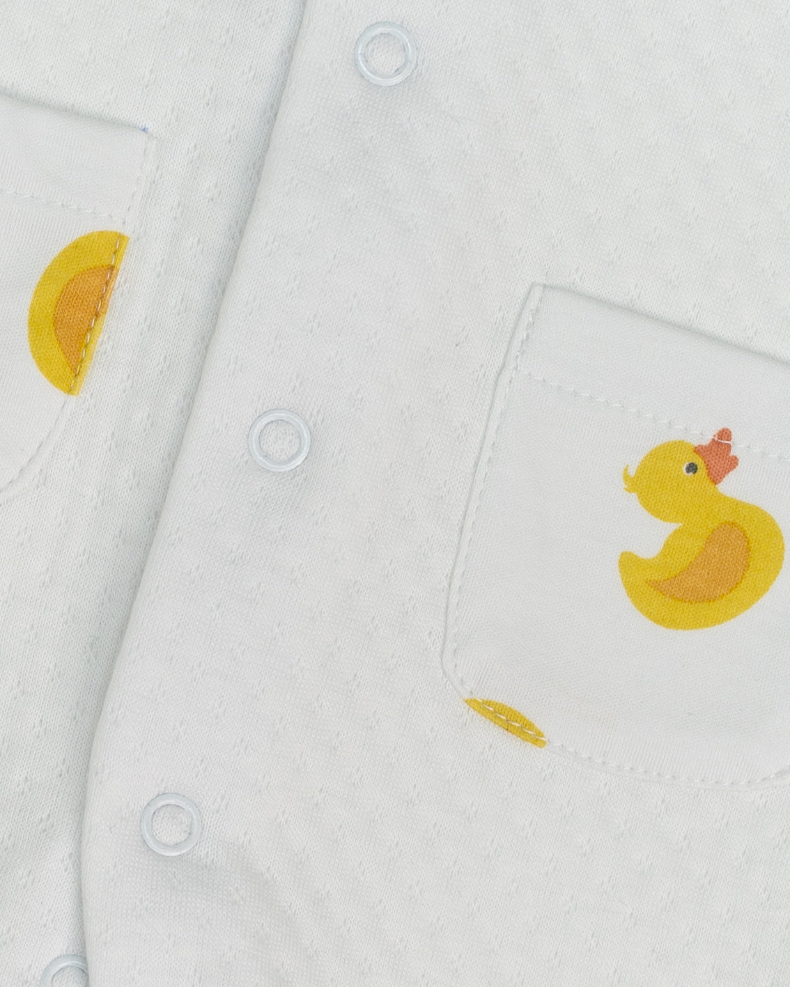 White Jacquard Rubber Duck Embroidered & Printed Footie