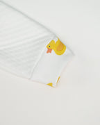 White Jacquard Rubber Duck Embroidered & Printed Footie