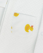 White Jacquard Rubber Duck Embroidered & Printed Footie