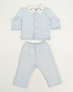 Jacket & Pants Set with Embroidered Bunny Collar