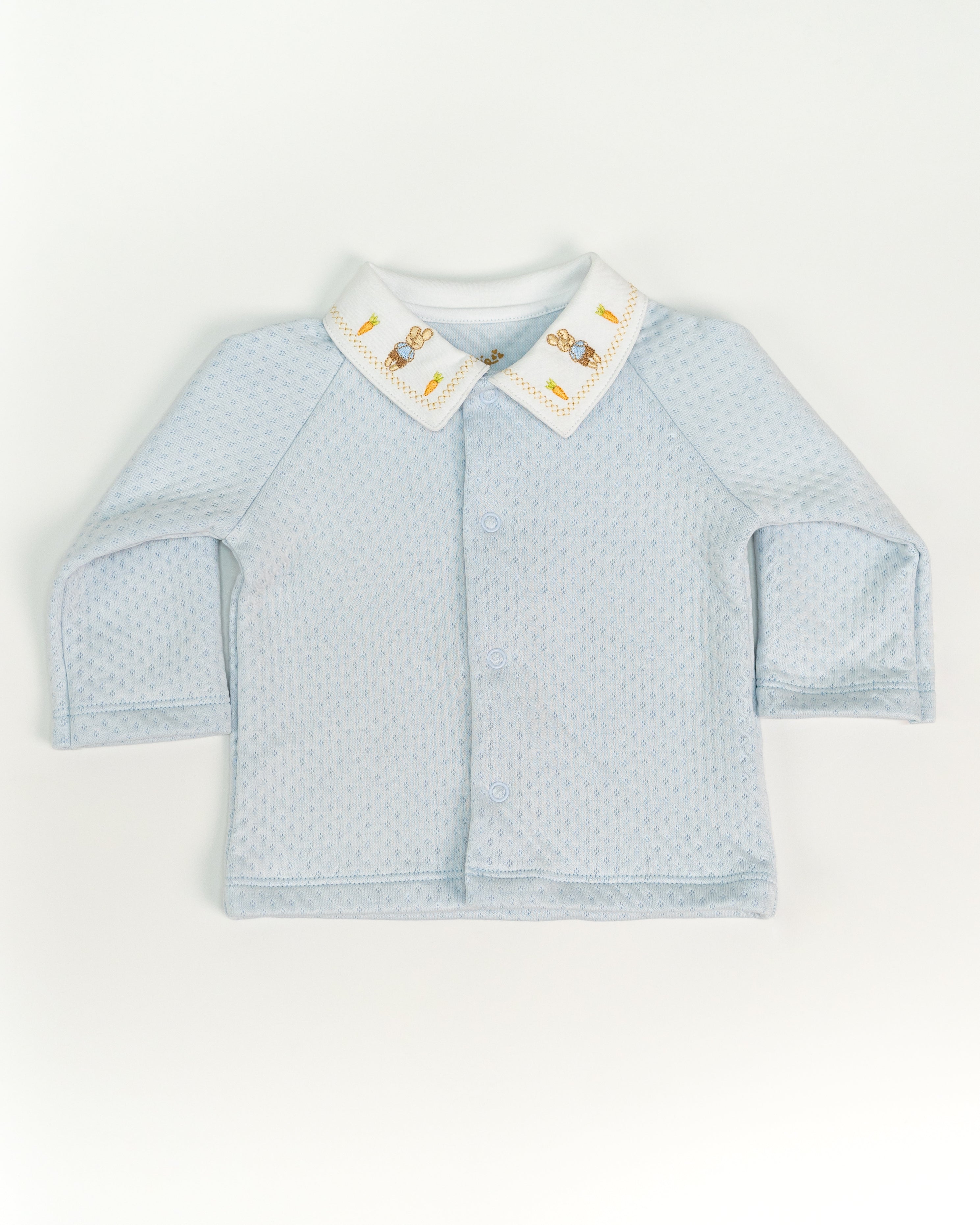 Jacket & Pants Set with Embroidered Bunny Collar