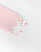 Pink Jacquard Baby Footed with Embroidery Flowers Collar