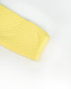 Yellow Jacquard Baby Footed Sleeper with Embroidered Rabbit Collar