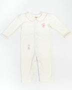 Shy Bunny Embroidered Footie
