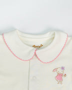 Shy Bunny Embroidered Footie