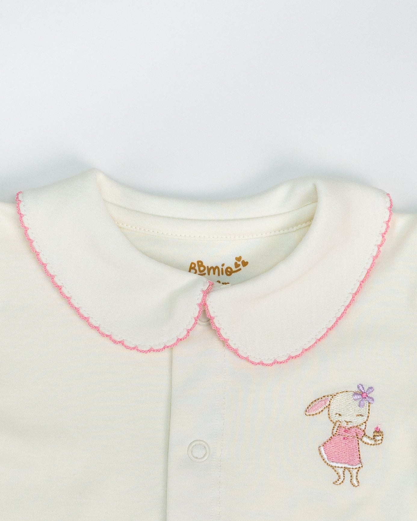Shy Bunny Embroidered Footie