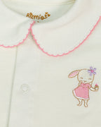 Shy Bunny Embroidered Footie