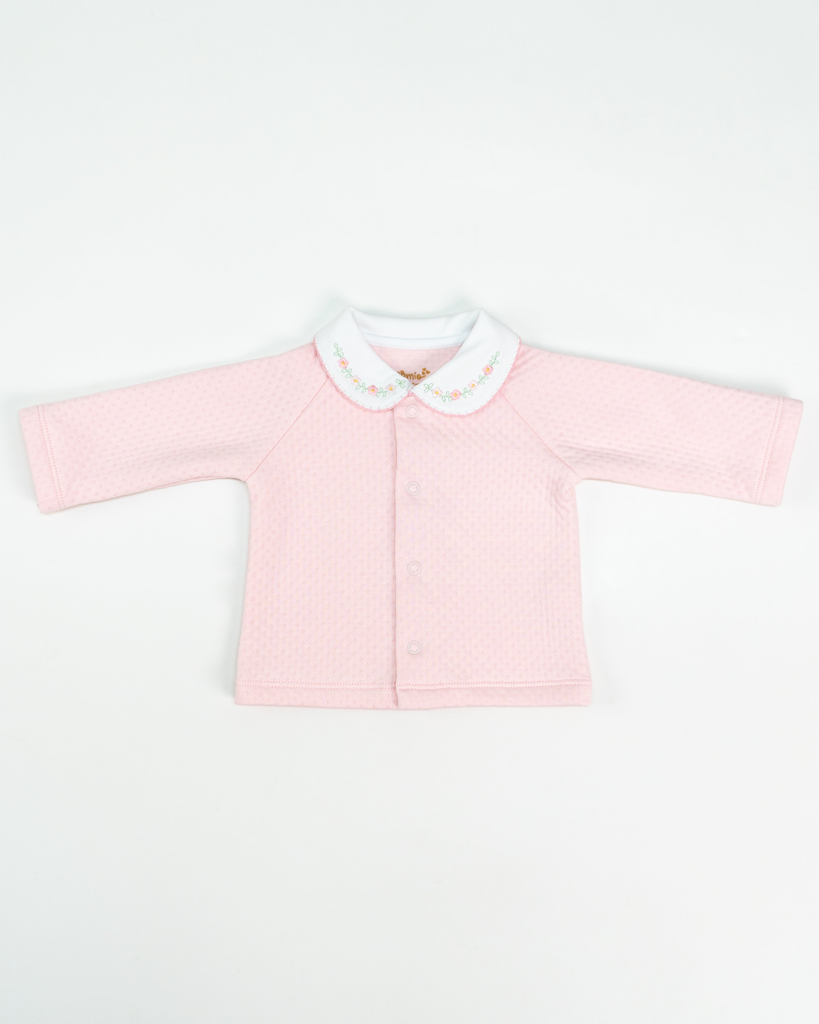 Embroidered Collar Jacket & Pants Set